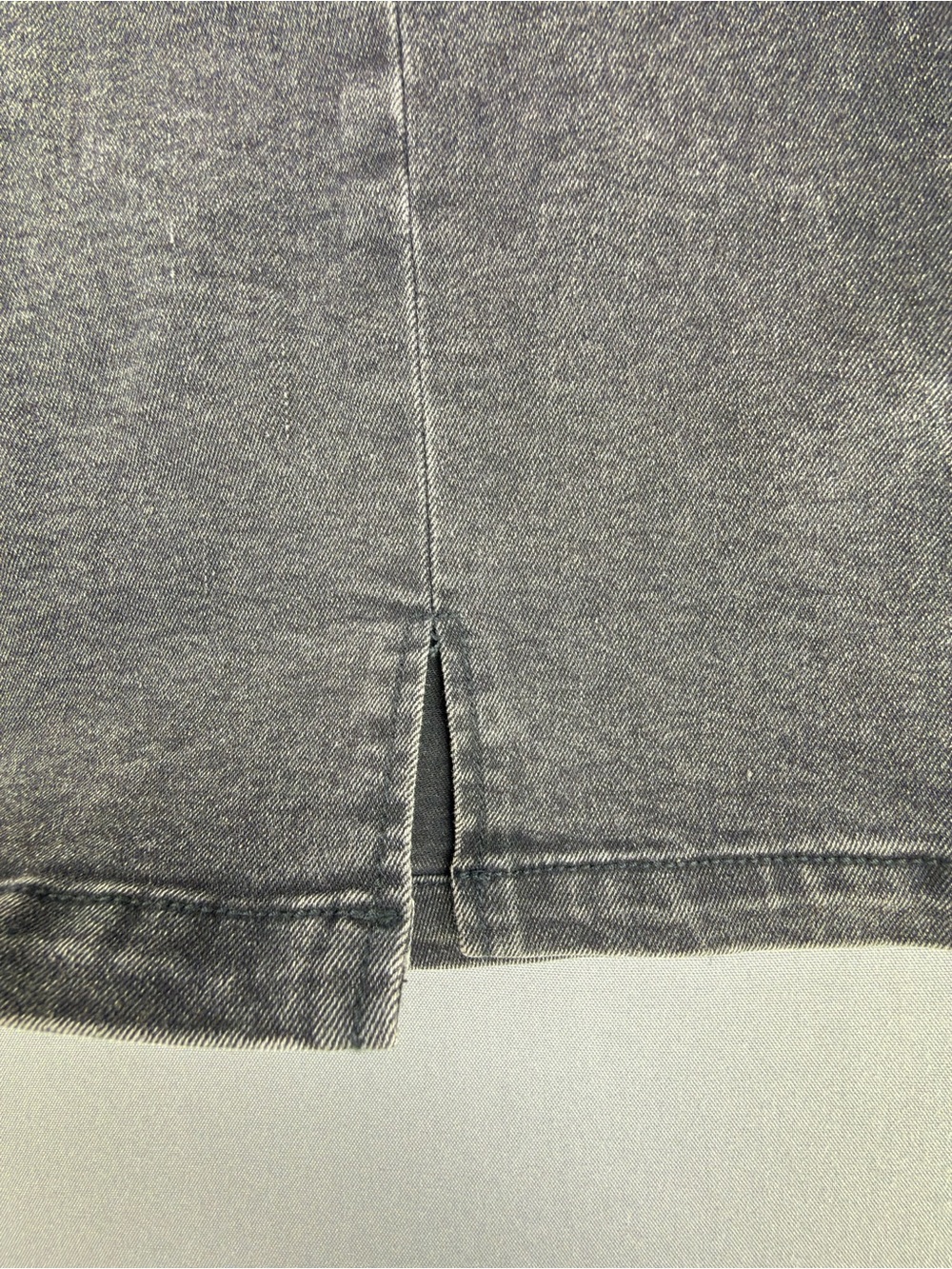 Classic Black Washed Denim Mini Skirt - Picture 2 of 7
